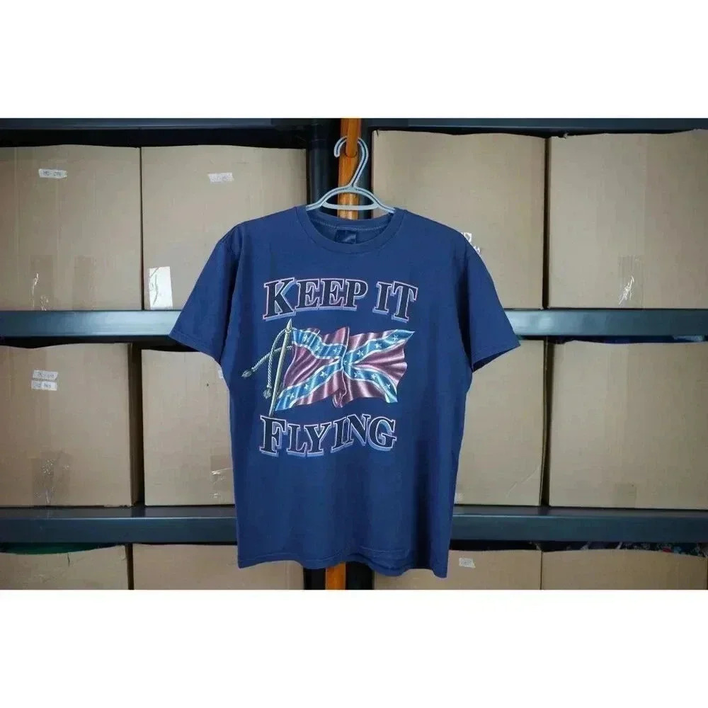 Vintage T-shirt Women's Large Confederate Flag #548
